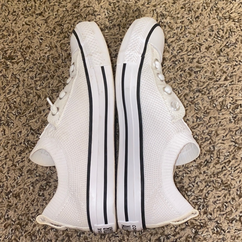 Converse Chuck Taylor All Star Shoreline Knit White Slip-On Sneakers - Picture 4 of 8